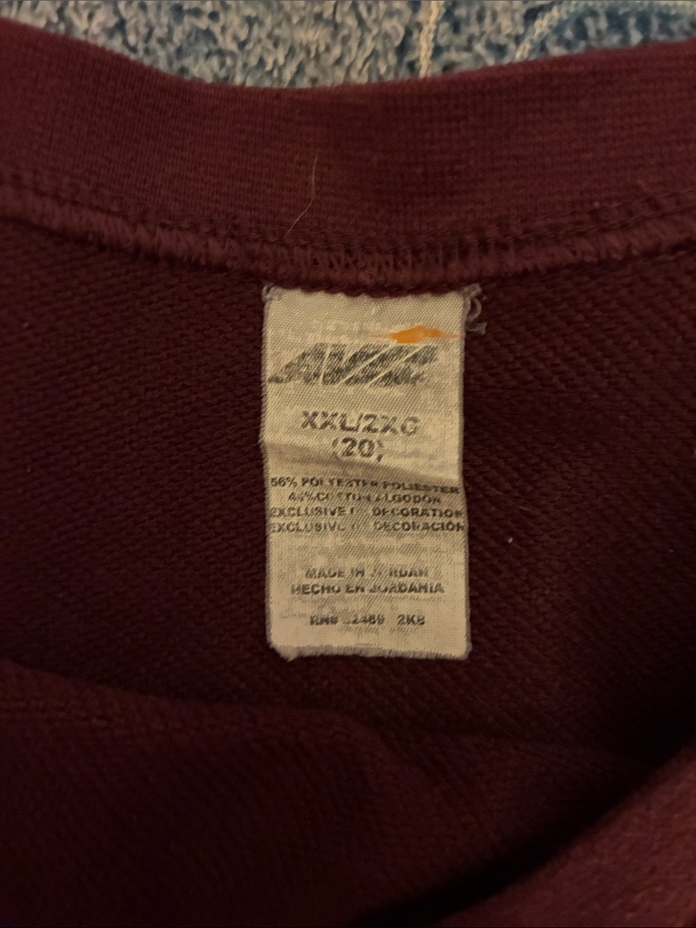Avia Maroon Long Sleeve Layered Hem Pullover - Picture 2 of 4